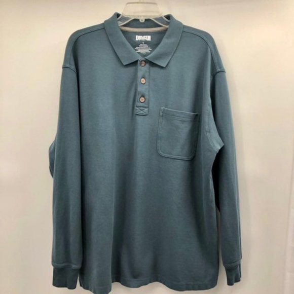 Duluth Trading Long Sleeve Polo Shirt Mens L Used Blue - Picture 1 of 8